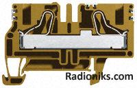 Terminal, DIN rail, 10mm2, ivory (1 Pack of 25)