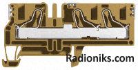 Terminal, DIN rail, 10mm2, ivory (1 Pack of 25)