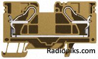 Terminal, DIN rail, 10mm2, ivory (1 Pack of 25)