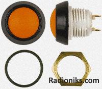 Orange round latching switch, 13.6mm