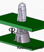 Cupped reverse lock PCB support, 12.7mm