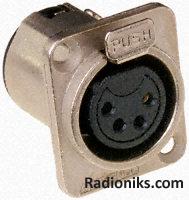 NICKEL 4 POLE D FLANGE SOCKET