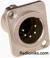 NICKEL 5 POLE D FLANGE PLUG