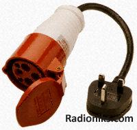 415V Adaptor Lead (4-pin) to BS1363 16A