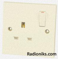 White 13A 1 Gang SP Switch Socket