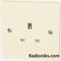 White 13A 1 Gang Unswitched Socket