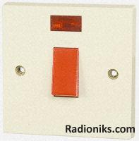 White 45A DP Control Switch With Neon