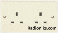 White 13A 2 Gang Unswitched Socket