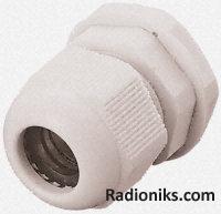 IP68 White Nylon Gland, M12, 3→6.5mm (1 Bag of 5)