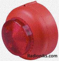 LED Beacon Red shallow base Red Lens