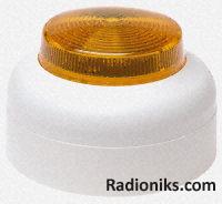 LED Beacon Wht shallow base Amb Lens