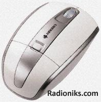 W/L mouse, 1000dpi, USB, White/Silver