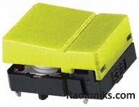 Switch Tact,hinged act,yellow,PC pins