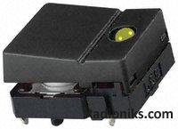 Switch Tact,hinged black act,yellow LED