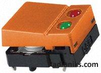 Switch Tact,hinged orange,red/green LED