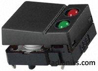Switch Tact,hinged black act,red/grn LED