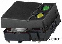Switch Tact,hinged black,yell/green LED
