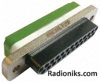 Connector,pin,size F,25 way 24-26awg