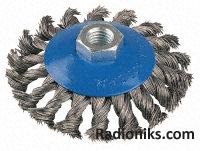 Twist wire bevel brush,100mmdia M10x1.25