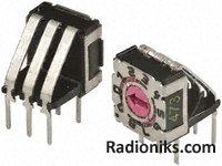 Rotary dip switch, right-angled hex code