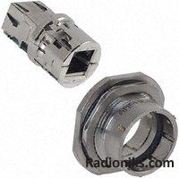 Jam nut recept,RJ45 female,nickel