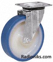 Swivel castor 100mm,blue polyurethane