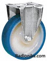 Fixed castor 100mm,blue polyurethane