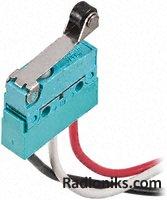 Switch,roller lever,0.59N,slv con,wired