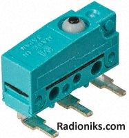 Switch,pin plunger,0,98N,RH PCB term,slv