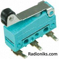 Switch,roller lever,0.59N,RH PCB term,Au