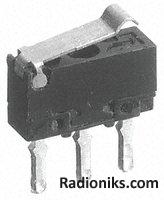 Switch,sim roller lever,0.29N,RH PCB,Au
