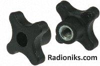 Cross Knob with S/S Stud,M8x20,38dia (1 Pack of 10)