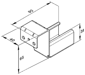 Roller section rail holder with stop (1 Bag of 2)