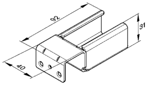 Roller section rail holder without stop (1 Bag of 2)