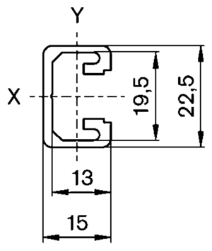 Profile 15x22.5mm, 2m