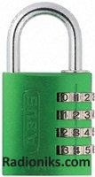 Green 40mm combination safety padlock