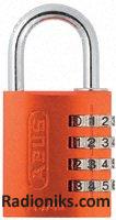 Orange 40mm combination safety padlock