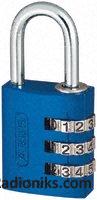 Blue 30mm combination safety padlock