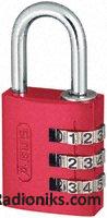 Red 30mm combination safety padlock