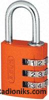 Orange 30mm combination safety padlock