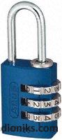 Blue 20mm combination safety padlock