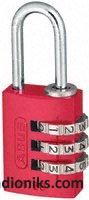 Red 20mm combination safety padlock