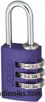 Lilac 20mm combination safety padlock