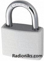 Grey plastic coated aluminium padlock