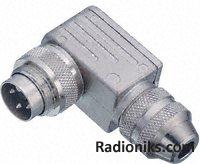 Cable connector angled (m) 2 way IP67