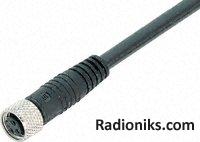 Female cable connector M8 x 1 6-way