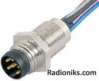 Male socket with wires 3-way