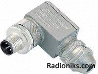 Angled connector m shieldable 4-way 6-8