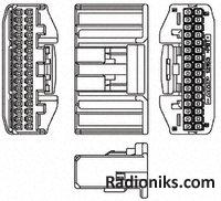 Plug Housing, 12 way, Rec, 025, BLK