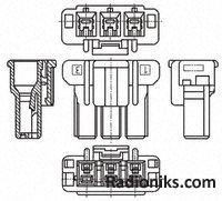 Housing, Rec, 2 way, 5mm, Power key, A